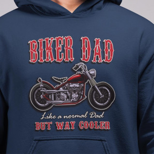 Biker Dad Just Cooler Hoodie - Perfect Gift for Dad